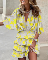 Women's Boho Floral V-Neck Midi Dress – Boho Floral