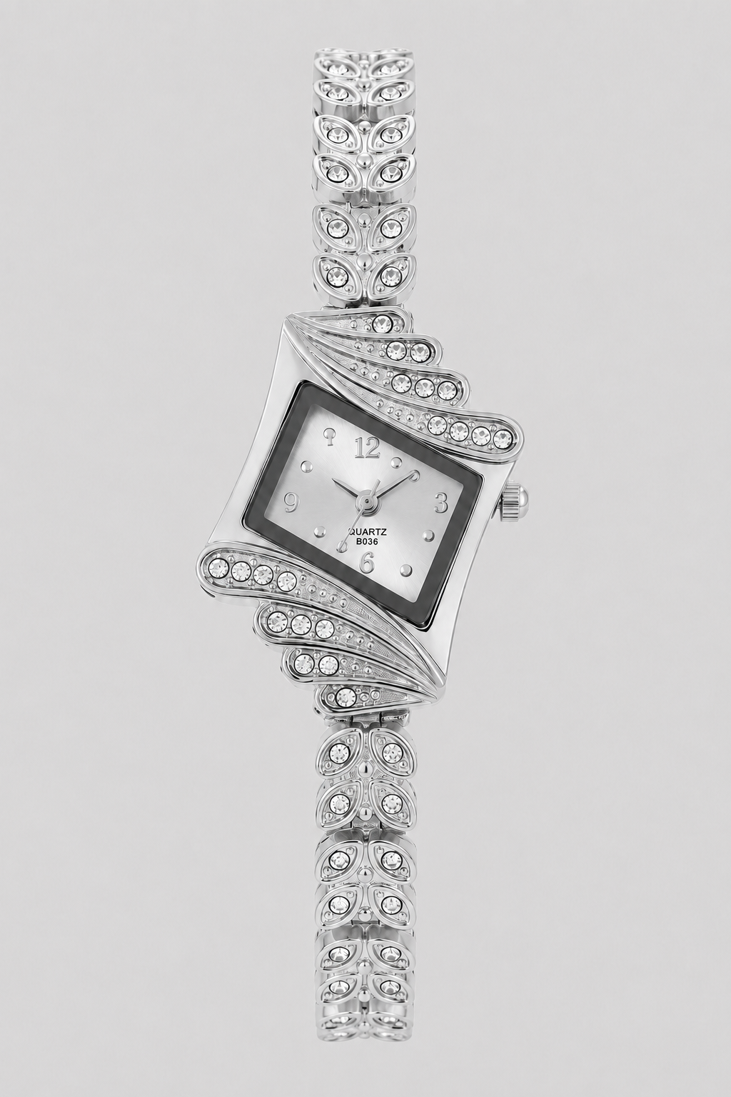 Elegant Asymmetric Wing Crystal Women's Bracelet Watch
