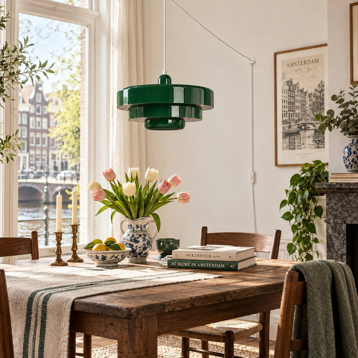 Retro Bauhaus Plug-In Pendant Light - Multi Color