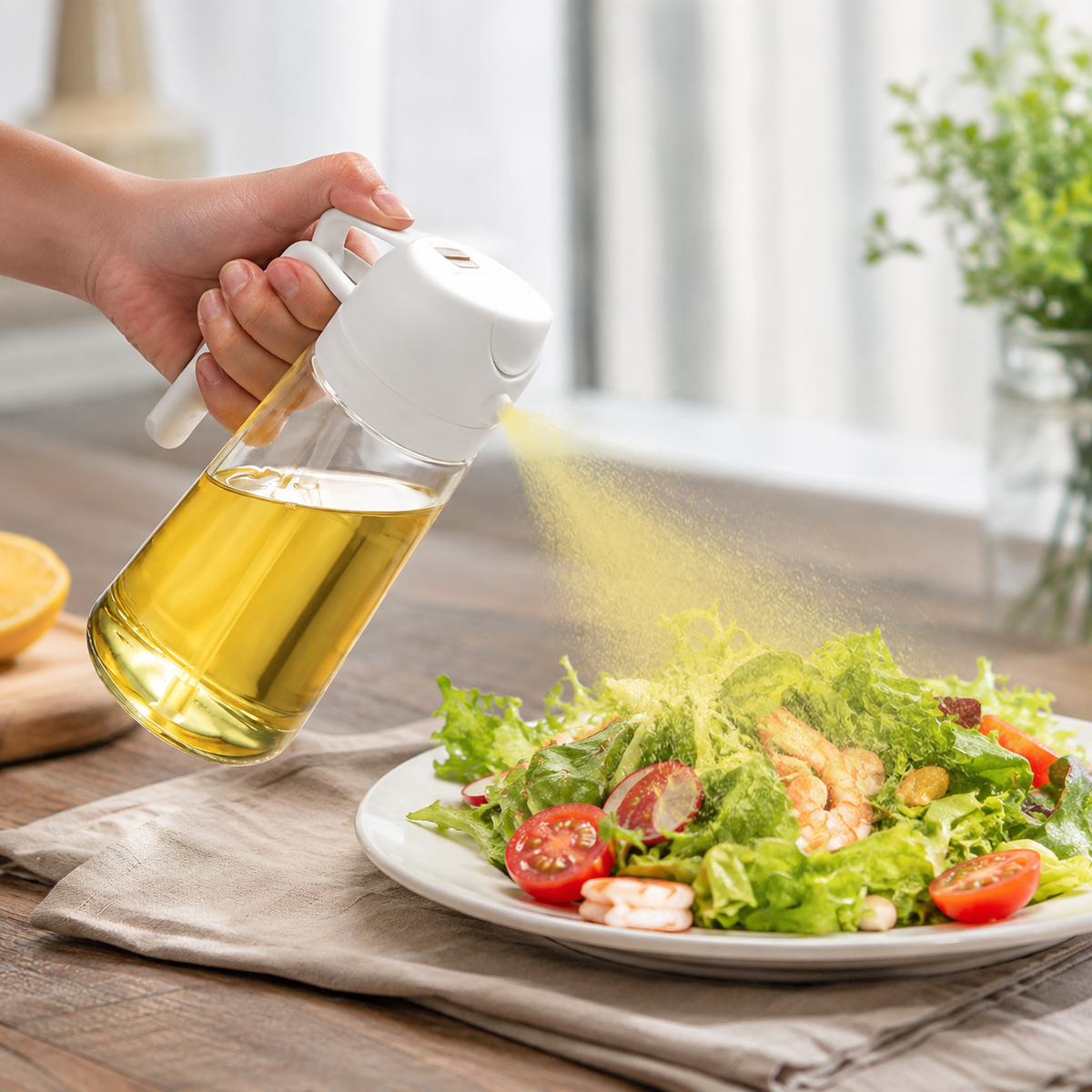 2 Pack Oil Dispenser and Sprayer Bottle for Kitchen