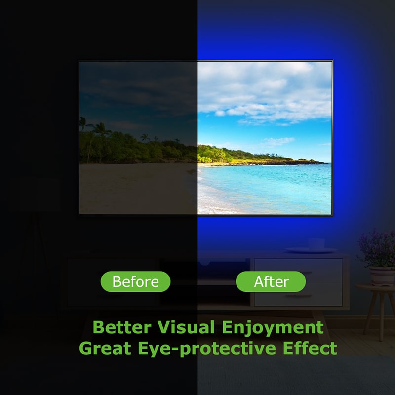 TV Backlight LED Strip – 16 Colors, USB Powered