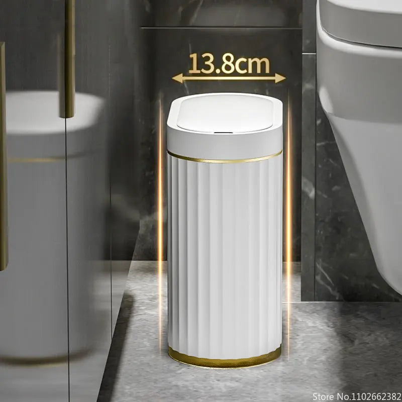 Touchless Waste Bin - Modern Vertical Ribbed Design