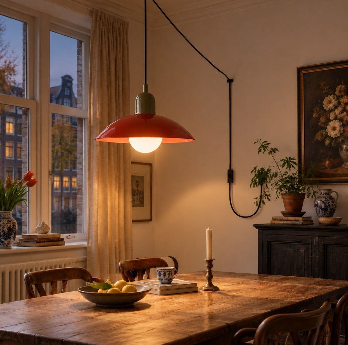 Mid Century Bauhaus Plug-In Pendant Light