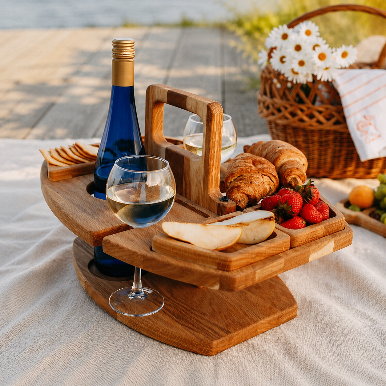 Portable Wooden Mini Table for Picnics