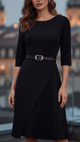 Women's Long-Sleeve Spring Midi Dress – Elegant Occasion Wear