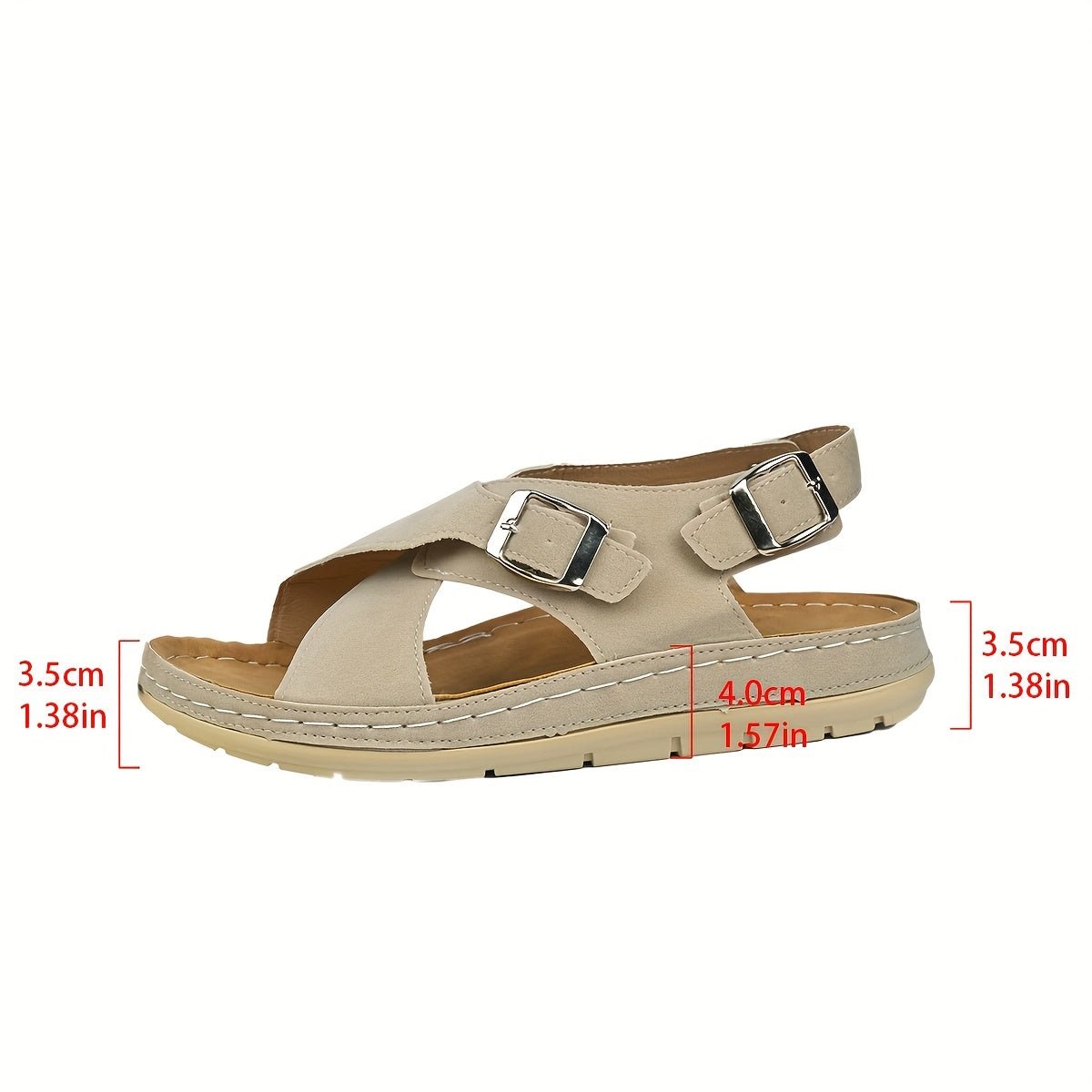 Women's Orthopedic Platform Buckle Sandals – Cushioned Open-Toe Comfort Walking Shoes
