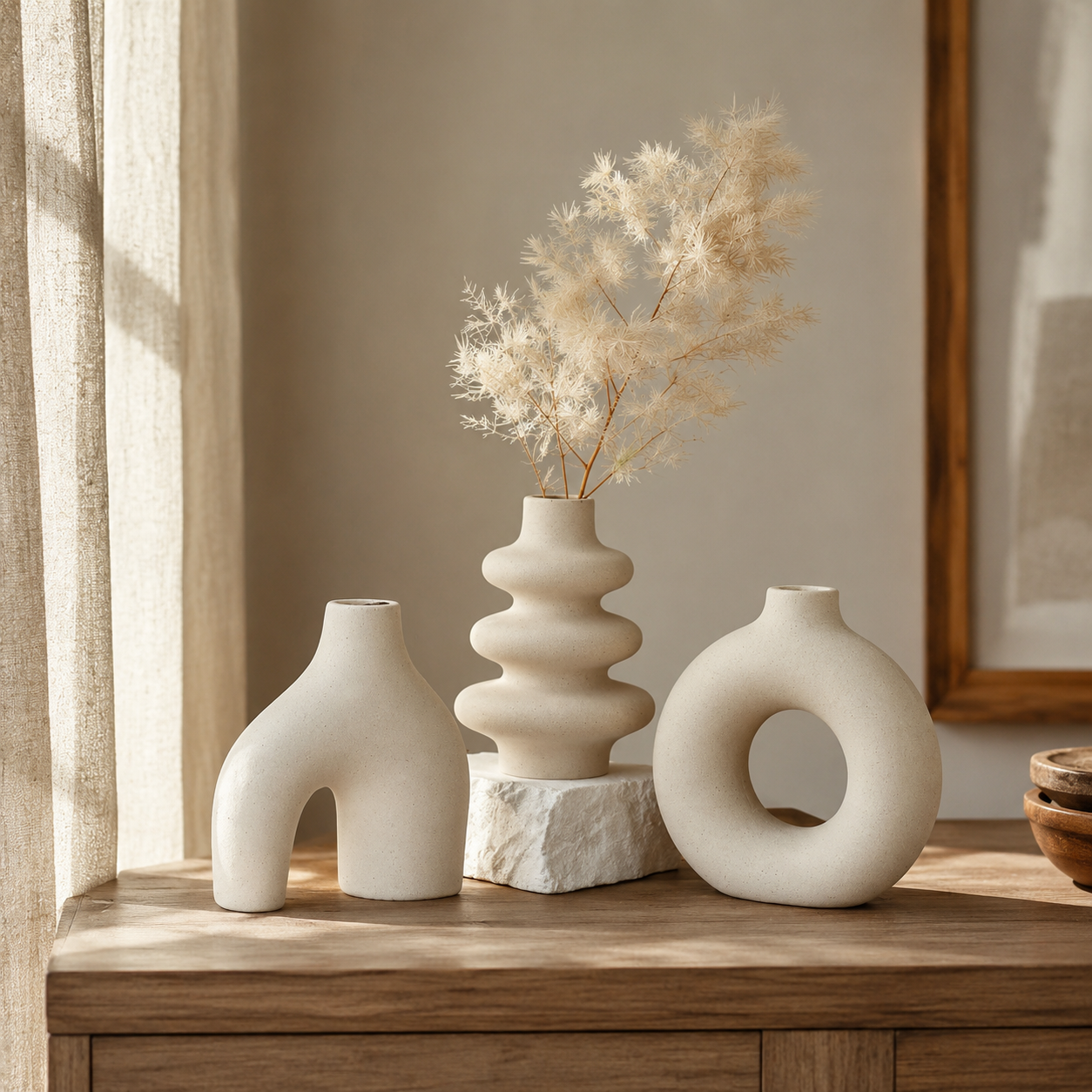 Boho Ceramic Vase Set (Trio)