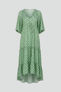 Women's Dress with V-Neck and Short Sleeves