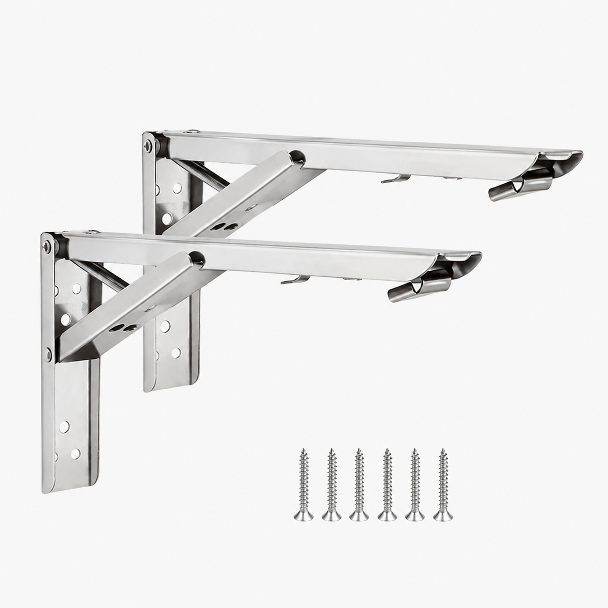 Foldable Wall Shelf Brackets - Set of 2, Space-saving and Practical