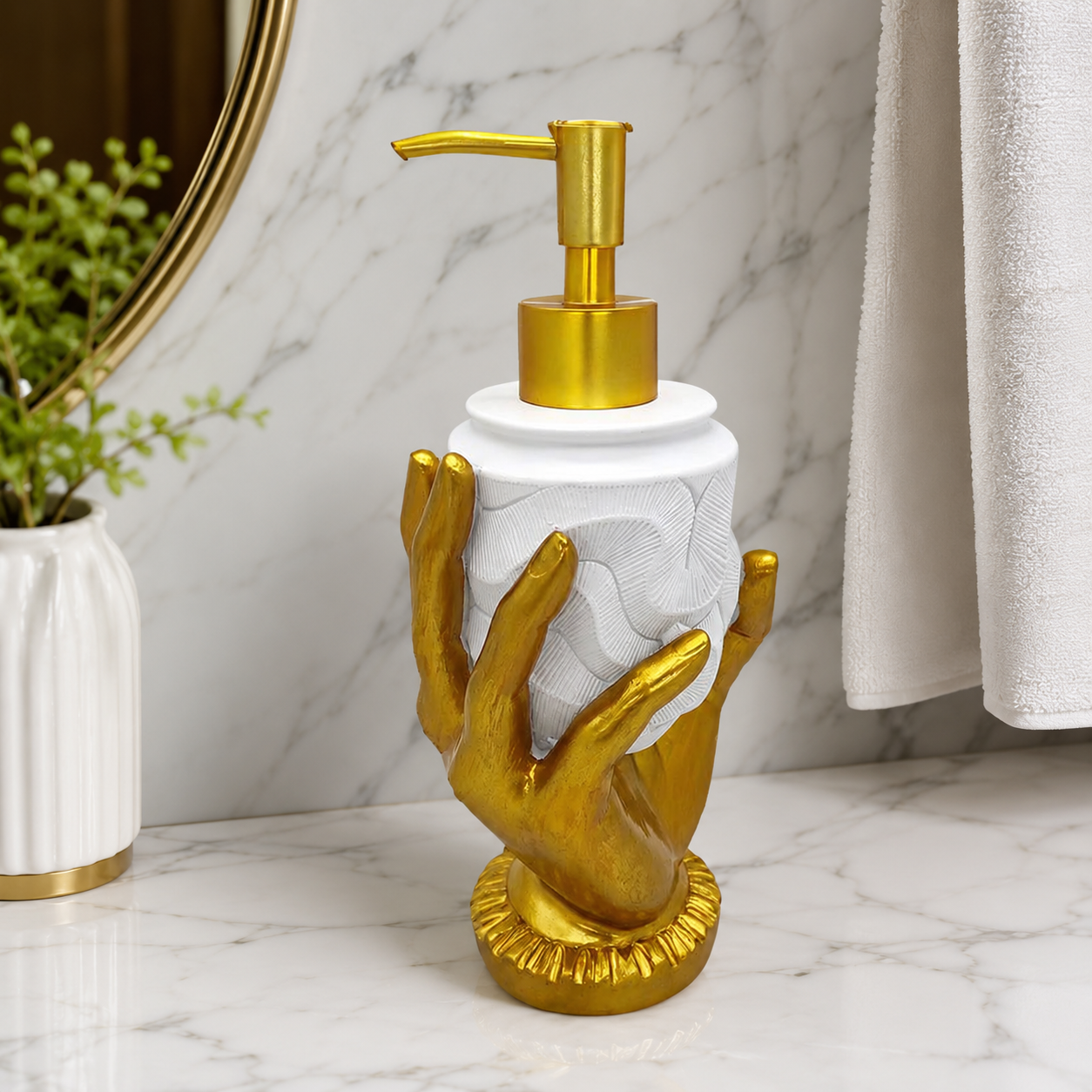 Luxury Sculptural Gold Hand Soap Dispenser