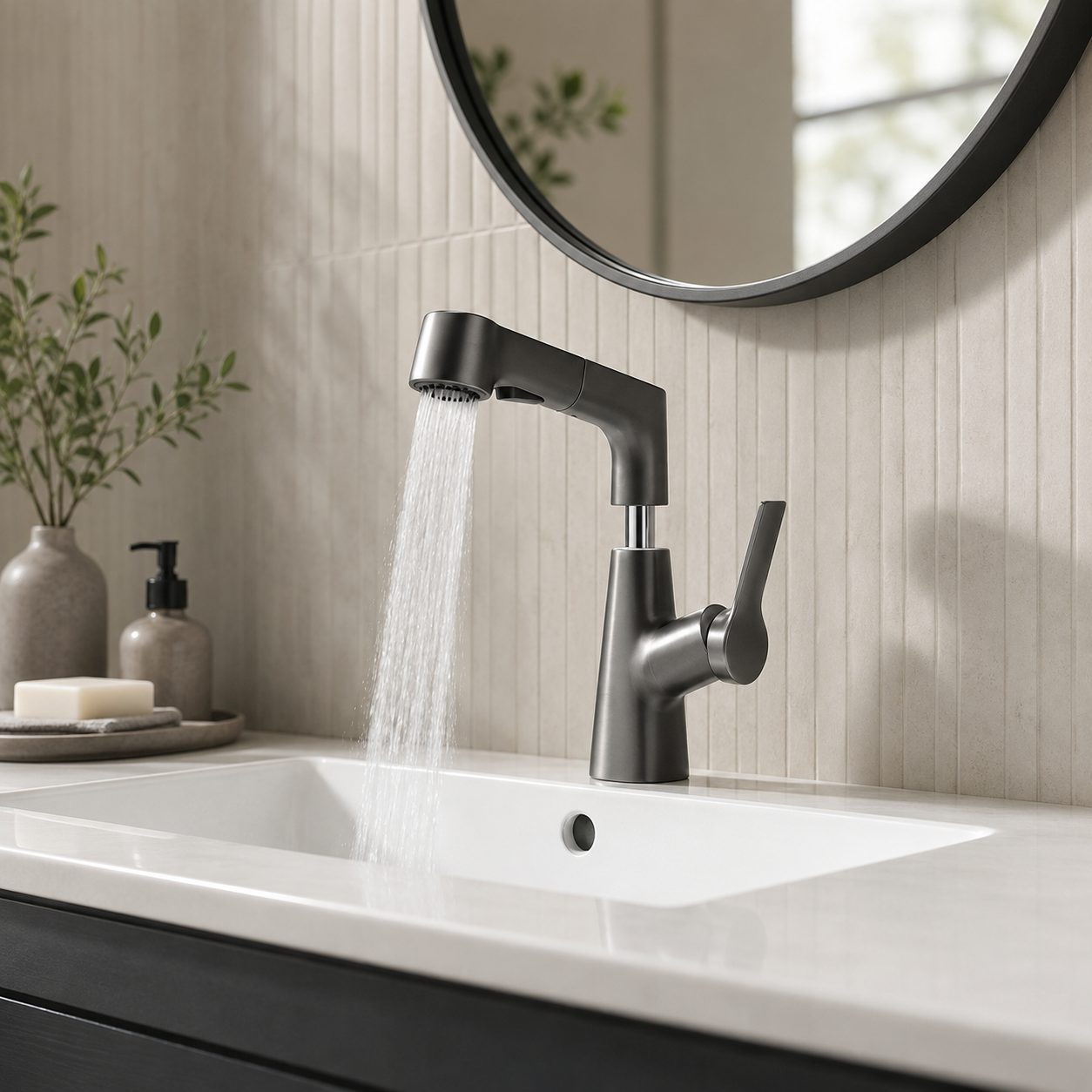 360° Rotating Pull-Out Bathroom Basin Faucet
