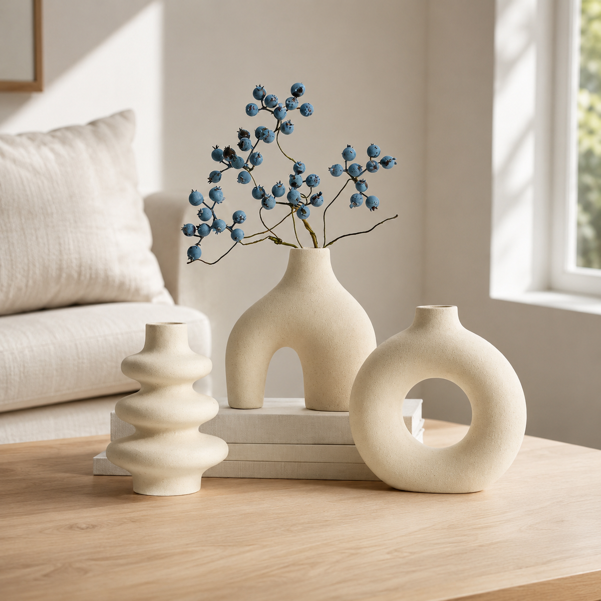 Boho Ceramic Vase Set (Trio)