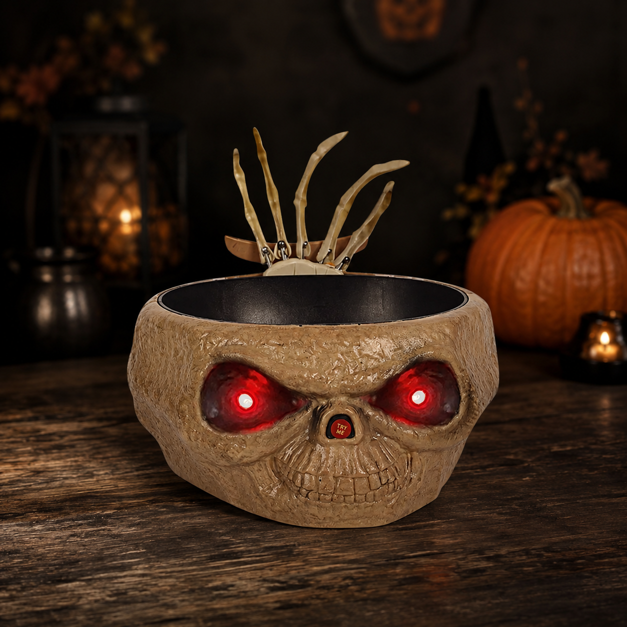 Motion-Activated Skeleton Hand Halloween Candy Bowl