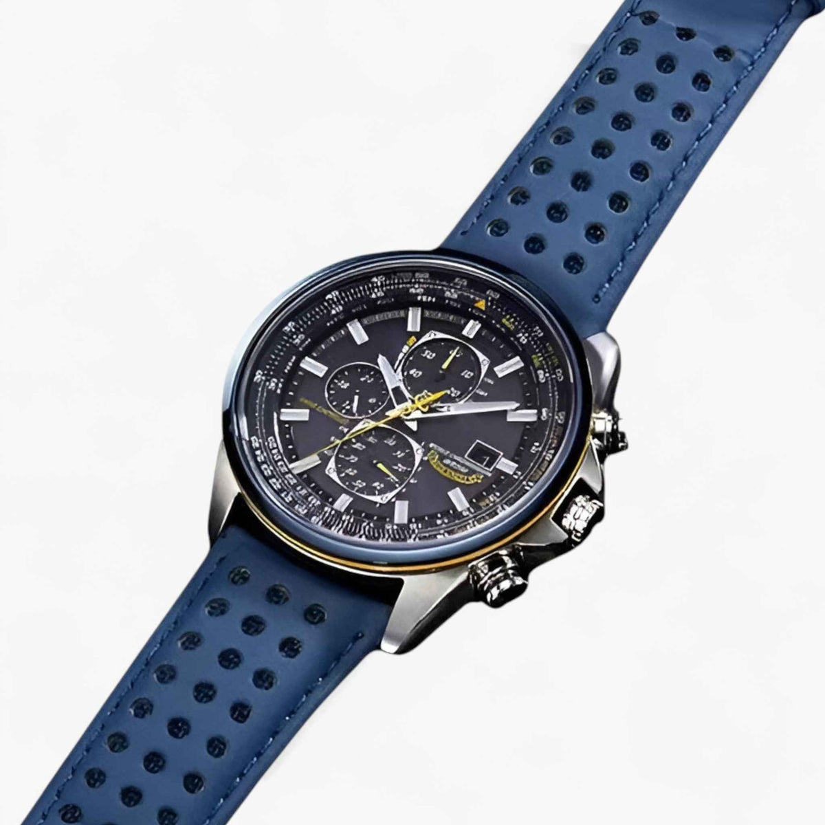 Men's Chronograph Watch MultiSteel 42mm – Steel Silver, Blue Dial