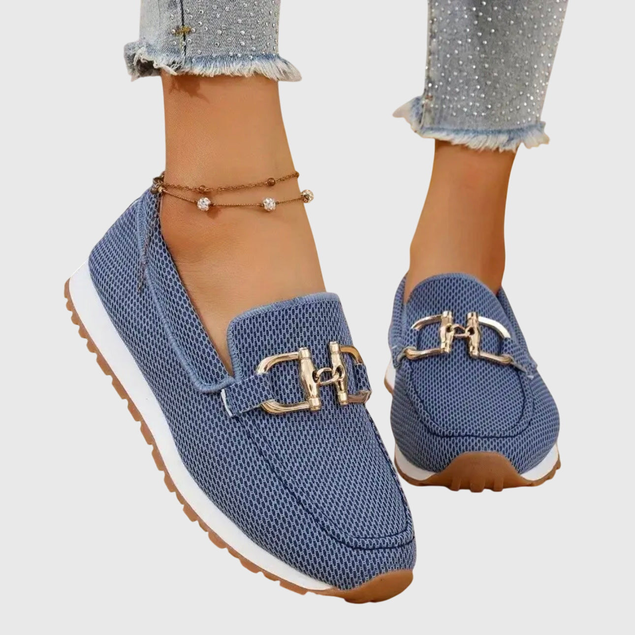 Women’s Mesh Bit Loafer Sneakers – Breathable Slip-On Comfort Shoes