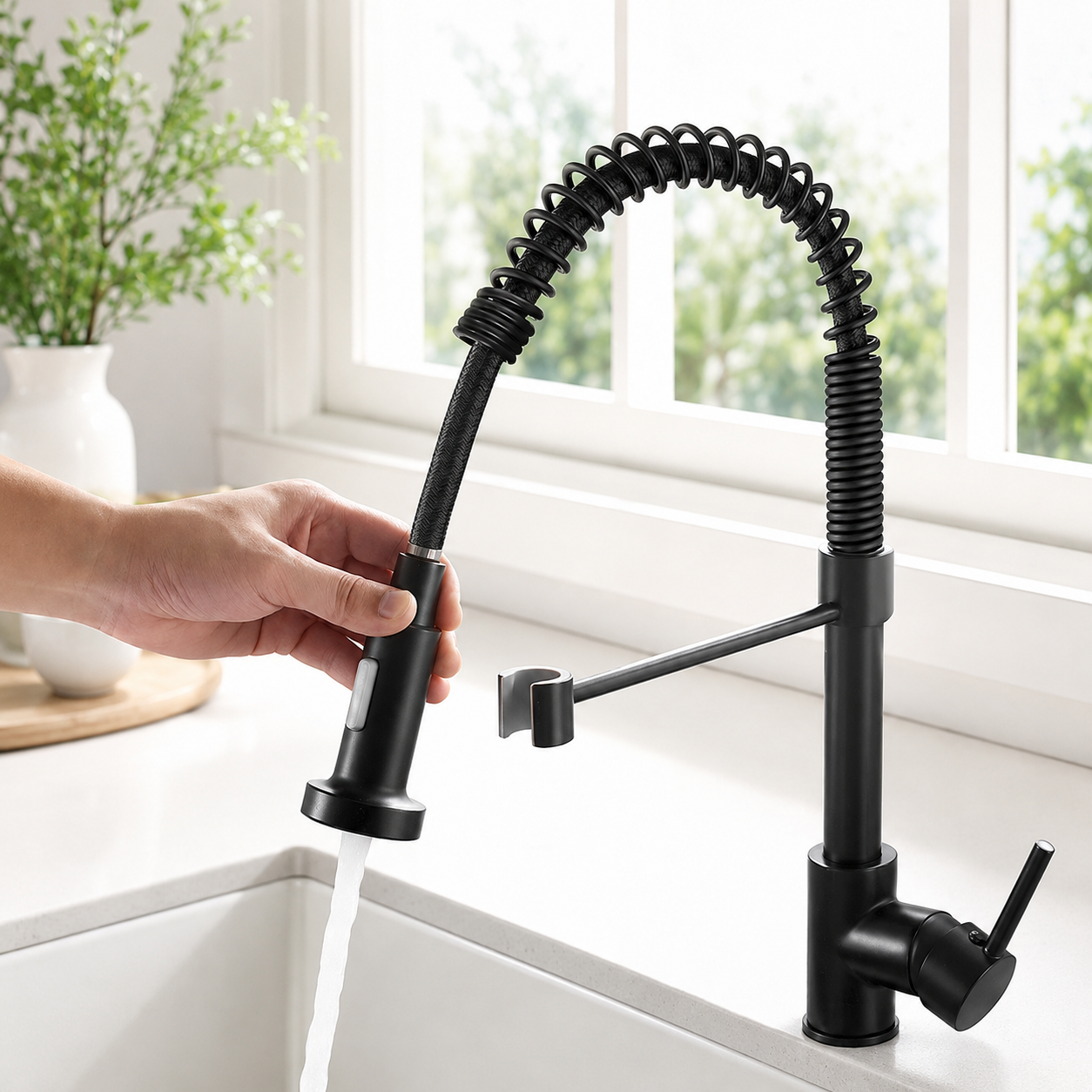 Pull-Down Commercial Spring Kitchen Faucet
