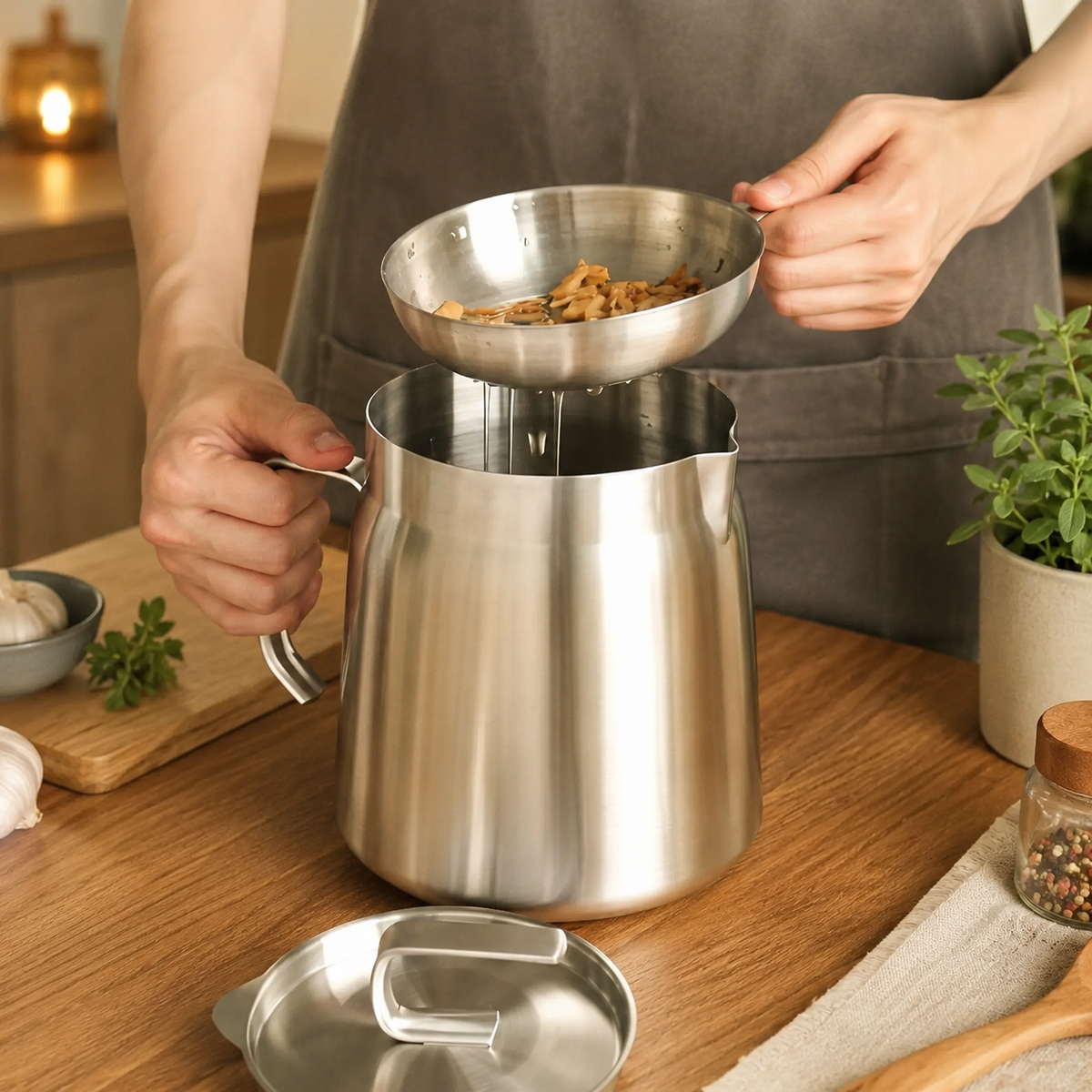 2-in-1 Oil Strainer & Frying Pot