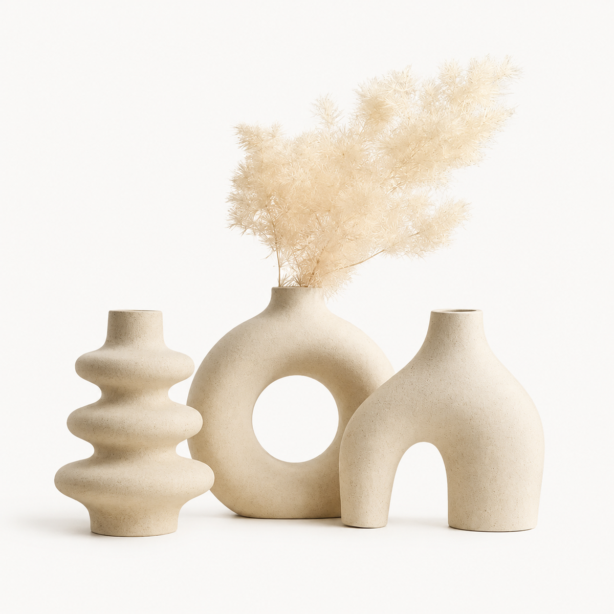 Boho Ceramic Vase Set (Trio)