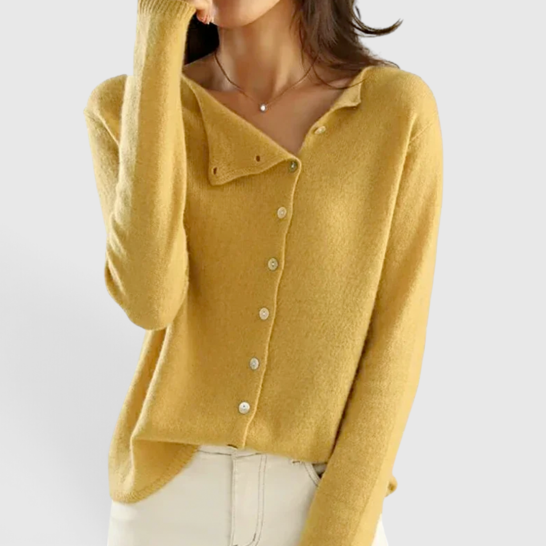 Women's Elegant Wool Cardigan - Lightweight Layering Piece