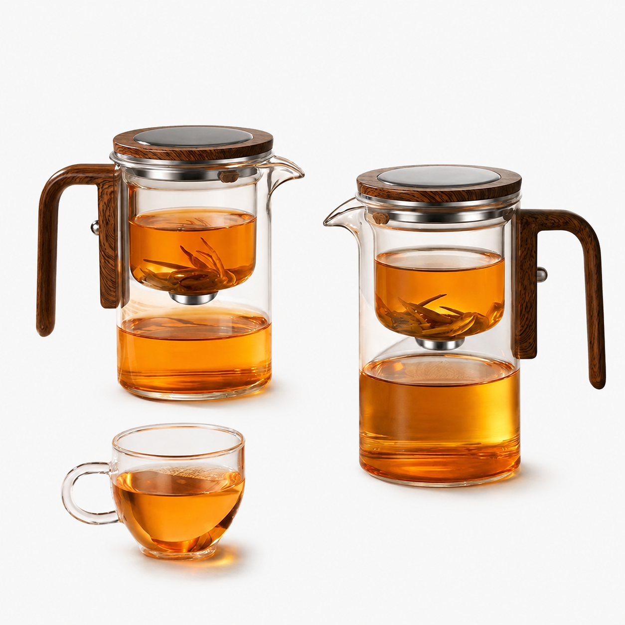 Magnetic Separation Glass Teapot