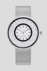 Elegant Floating Crystal Mesh Strap Women's Watch