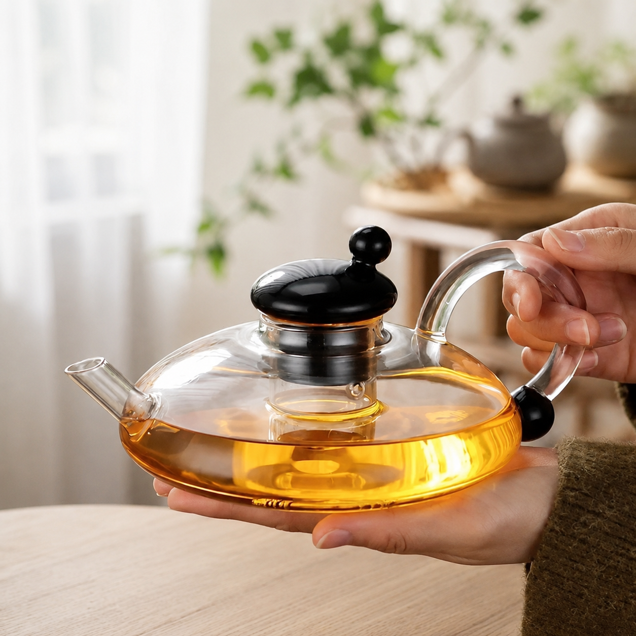600ml Semi-Automatic Glass Teapot Set