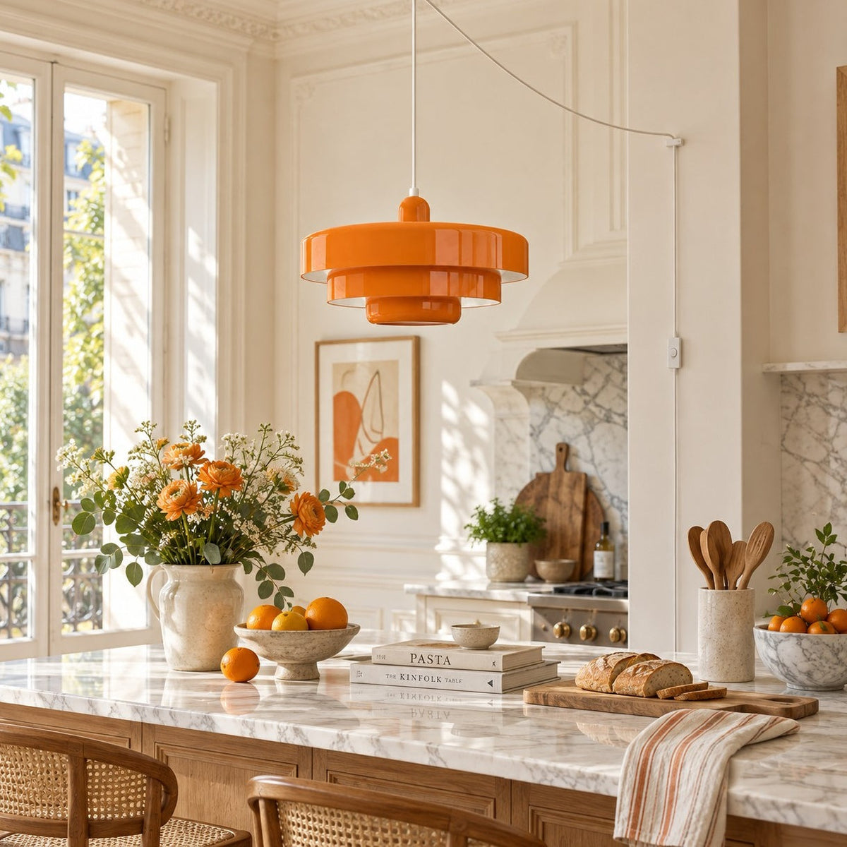 Retro Bauhaus Plug-In Pendant Light - Multi Color