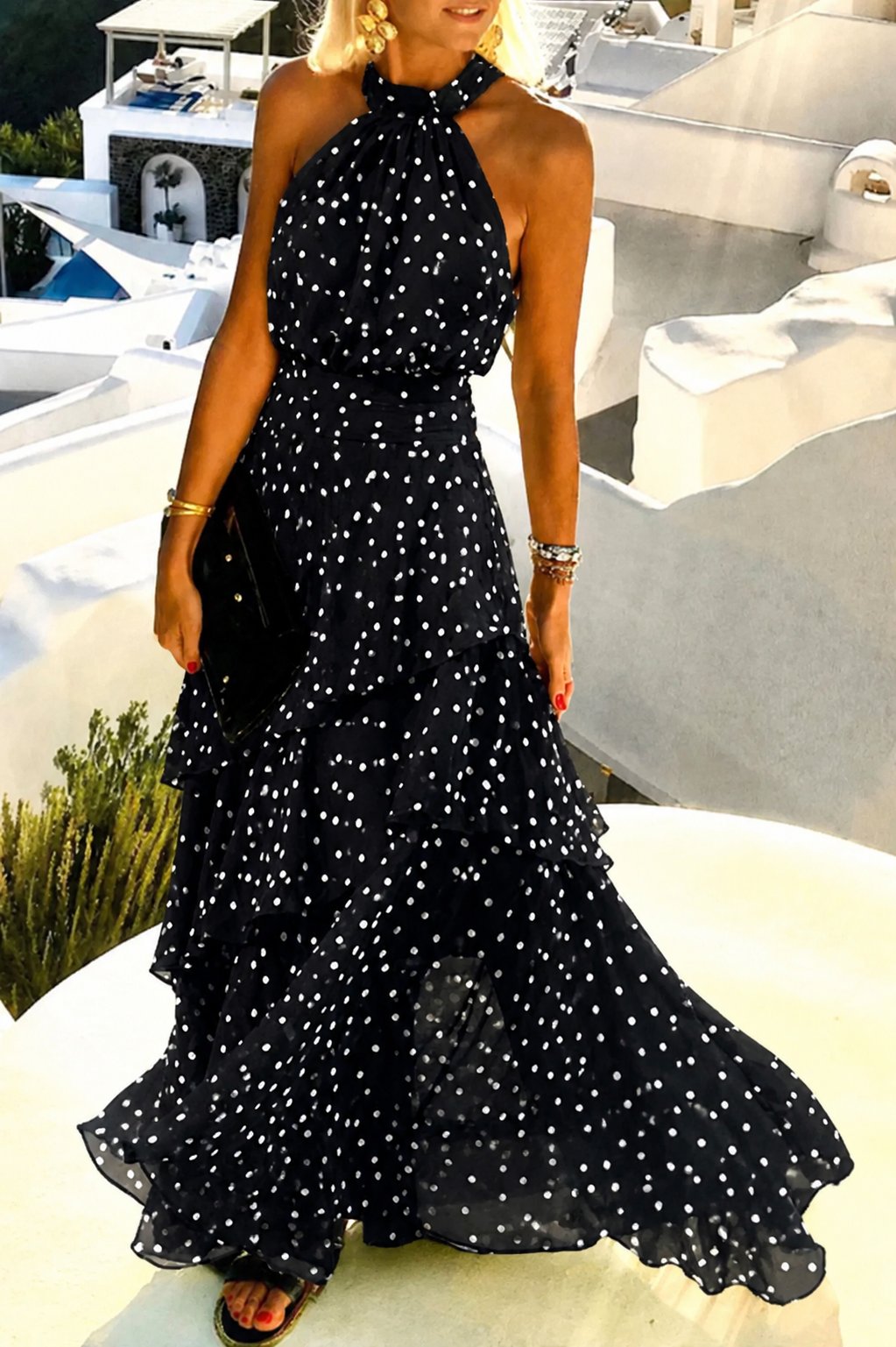 Women's Summer Boho Sleeveless Halter Maxi Dress – Summer Boho