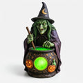 Witch Cauldron Resin Table Lamp with Neon Green LED