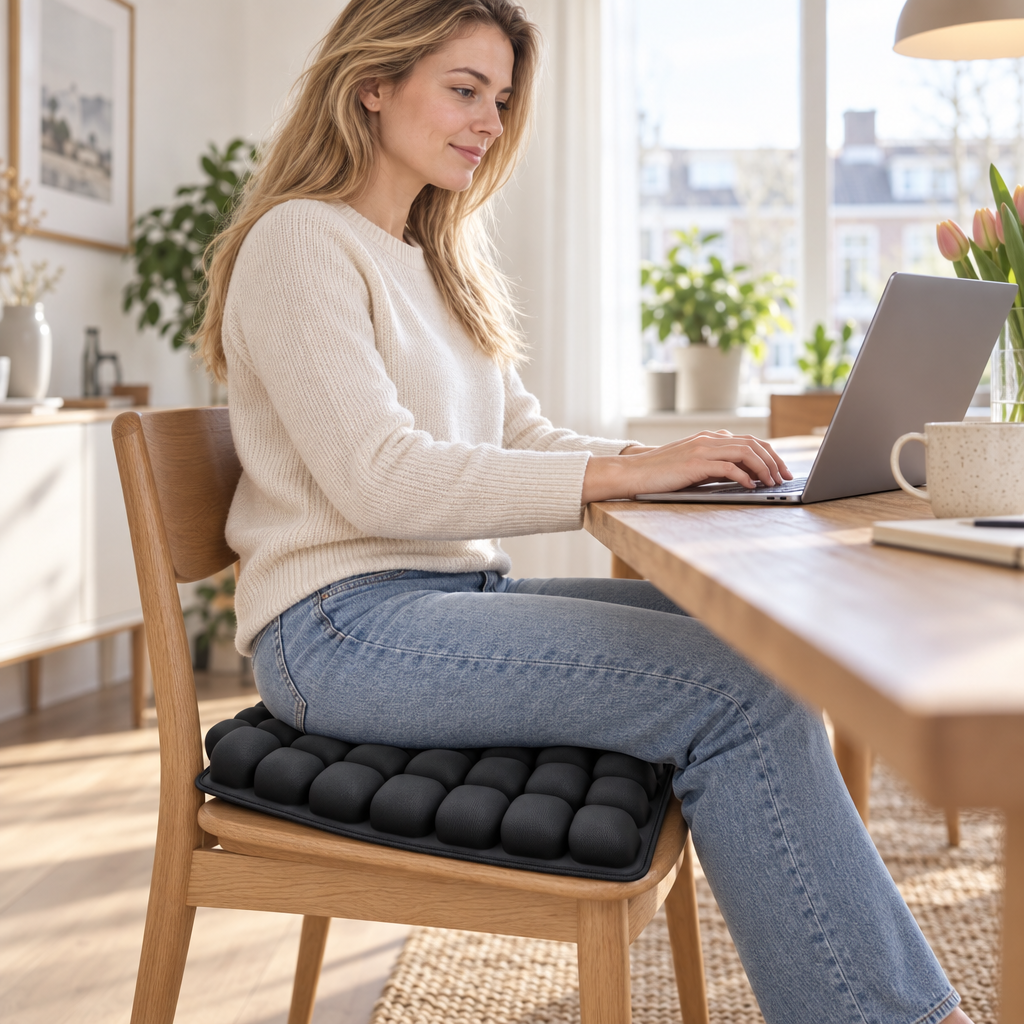 Inflatable Seat Cushion - Ergonomic Air Cushion with 36 Air Cells