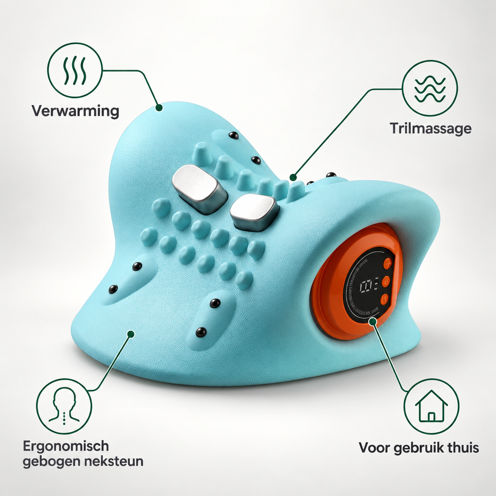 Electric Neck Pillow Massager with Heat and Vibration
