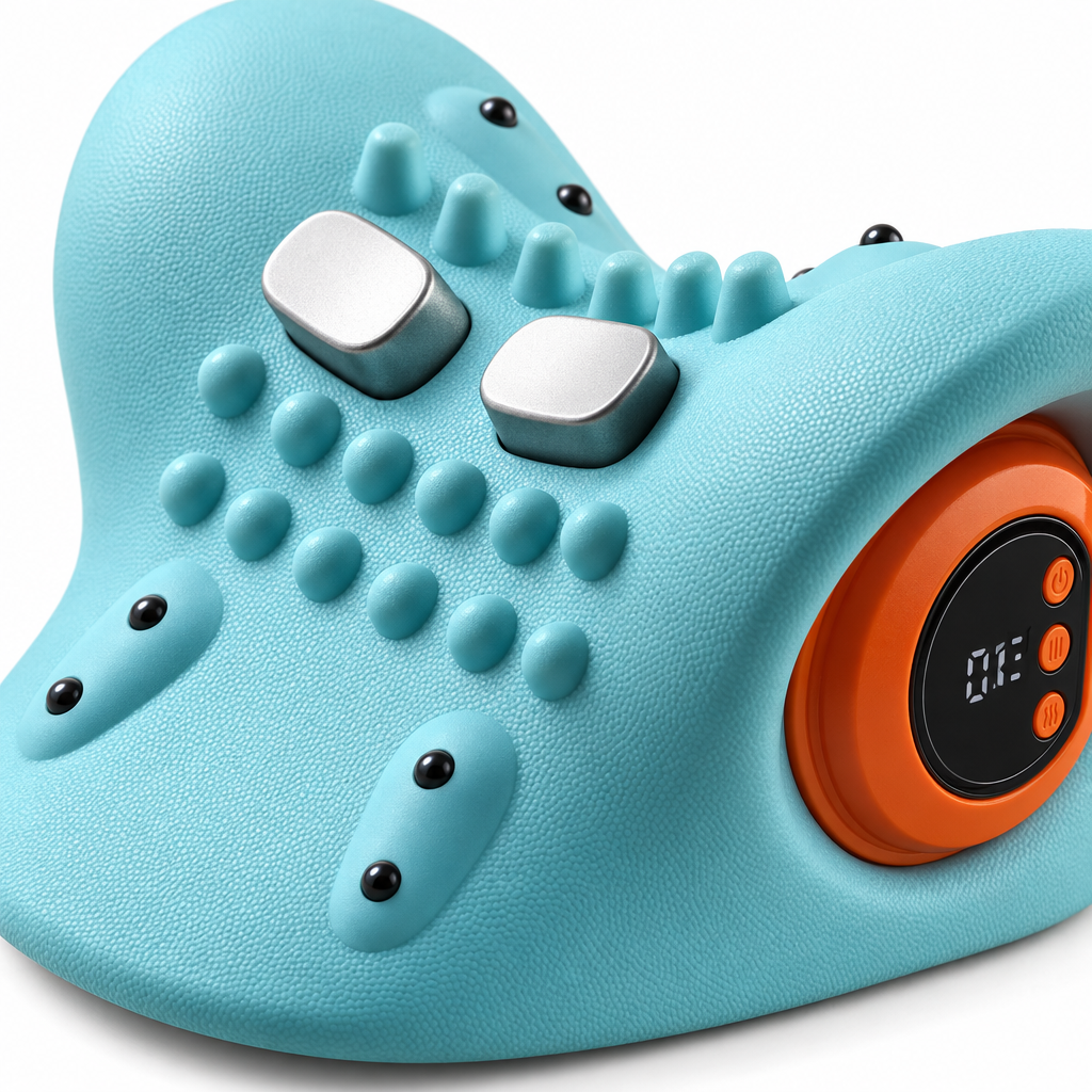 Electric Neck Pillow Massager with Heat and Vibration
