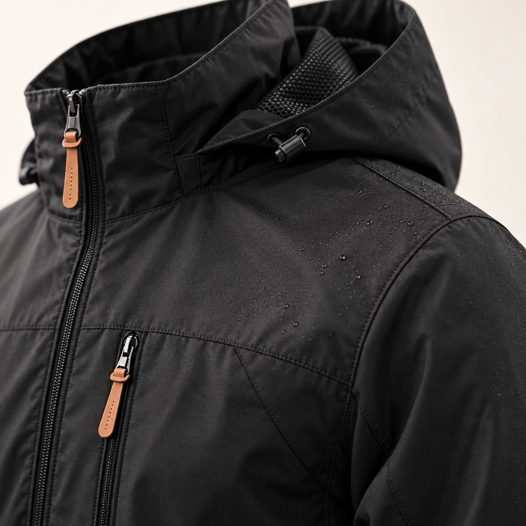 Men's Waterproof Windproof Hiking Jacket - Multiple Zip Pockets