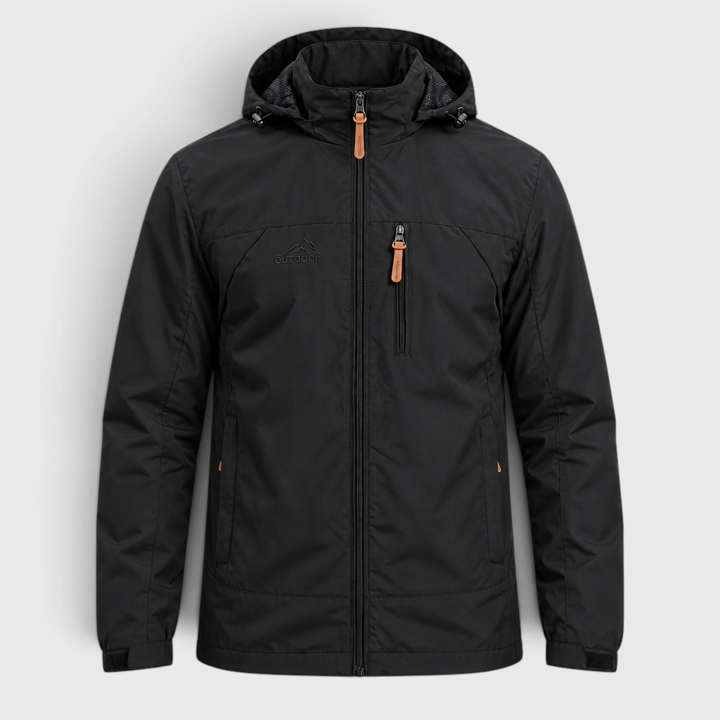 Men's Waterproof Windproof Hiking Jacket - Multiple Zip Pockets