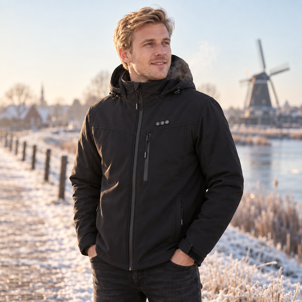 Men's Heated Jacket with 8 Heat Zones - Powerbank Compatible