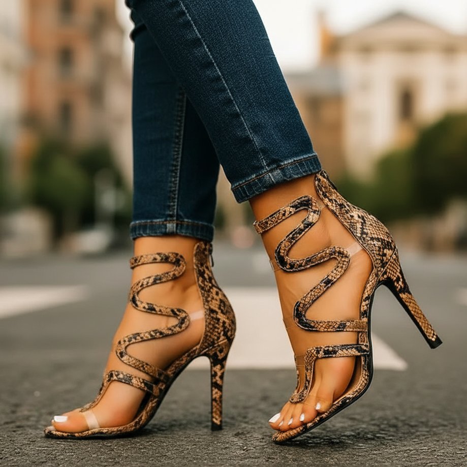 Women's Strappy Sandals – Open-Toe Summer Slip-On Shoes