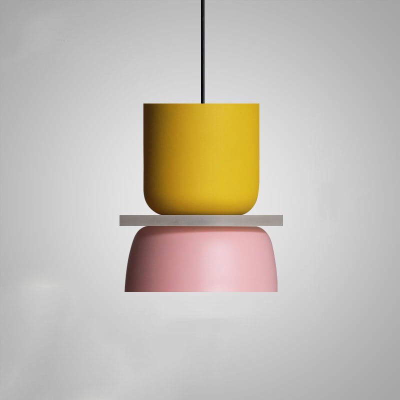 Nordic Metal LED Pendant Light Macaron Tiered Shade