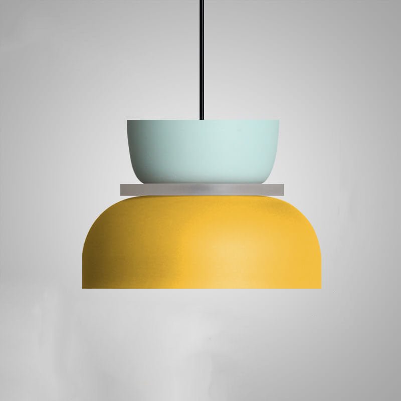 Nordic Metal LED Pendant Light Macaron Tiered Shade