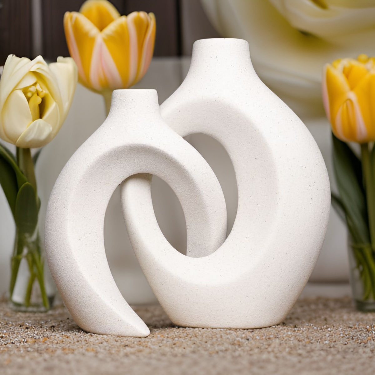 Gleora - Flettet blomstervase - Mat sort - house & garden - {{ product_tags }