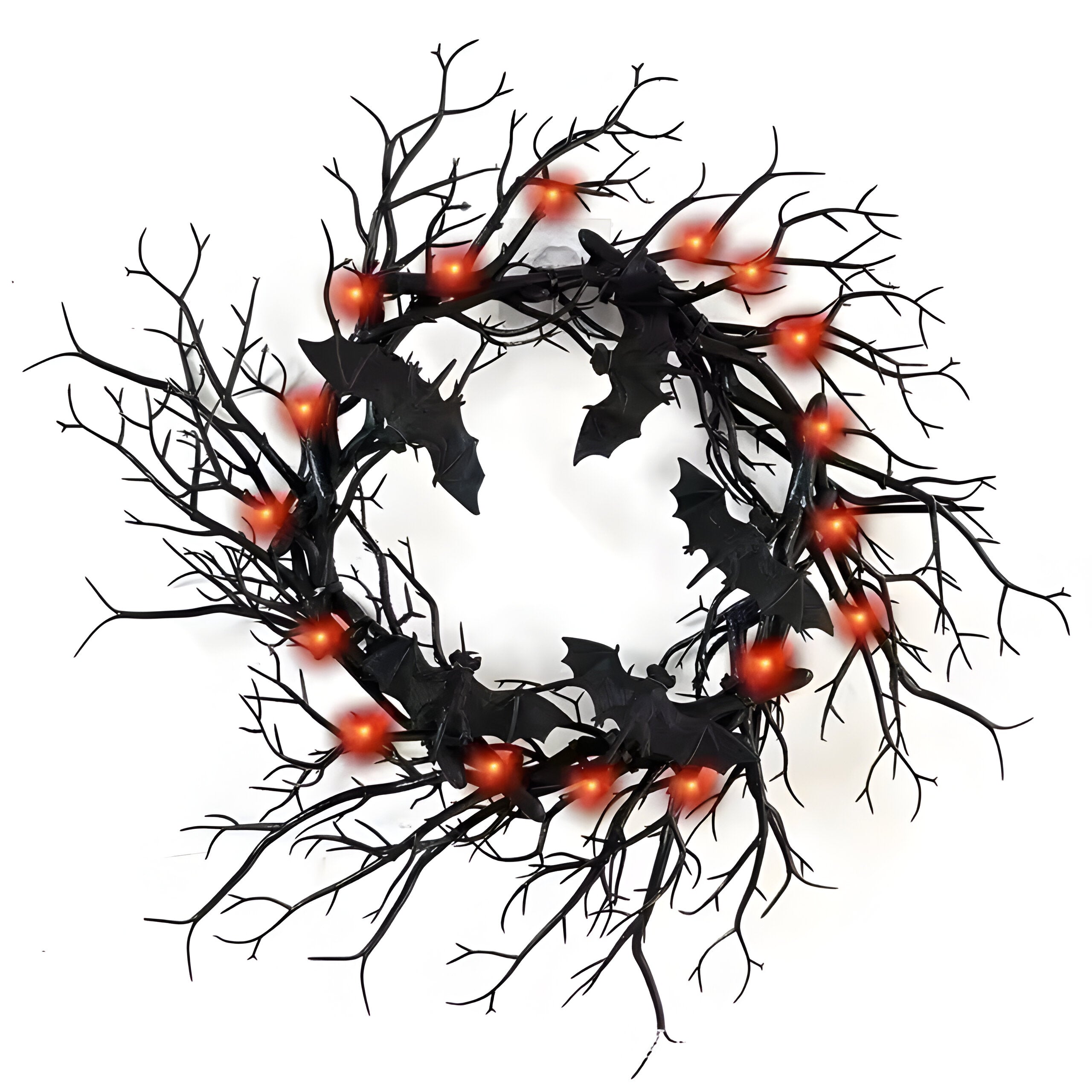 home & garden : Halloween Fleermuis en Spin Decoratie - Angstaanjagende LED voor Deuren en Ramen - Paarse Vleermuis in Rode spin van Pantino