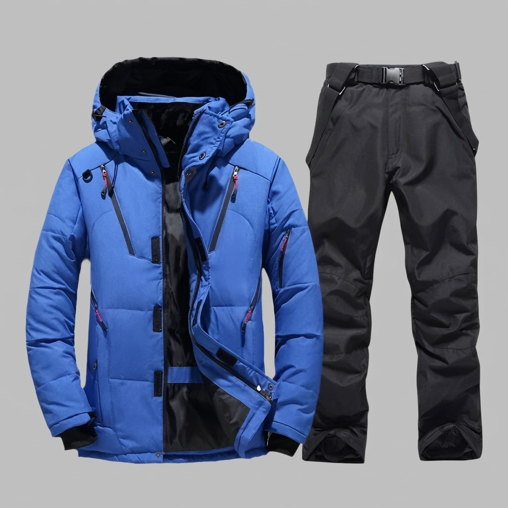 Men's Waterproof Warm Ski Suit - Insulated One-Piece