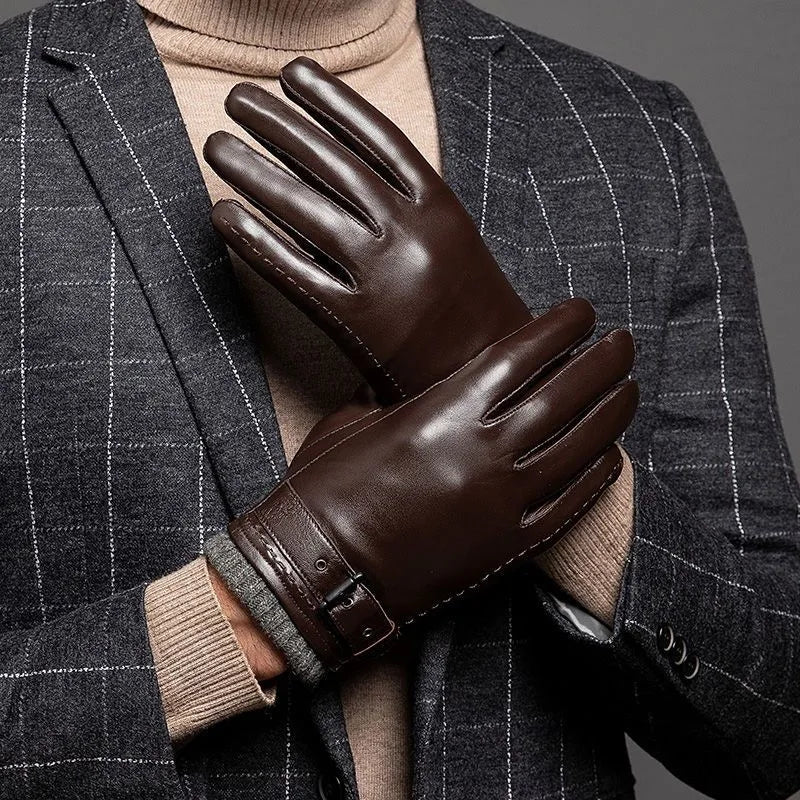 Mens Leather Gloves - detail