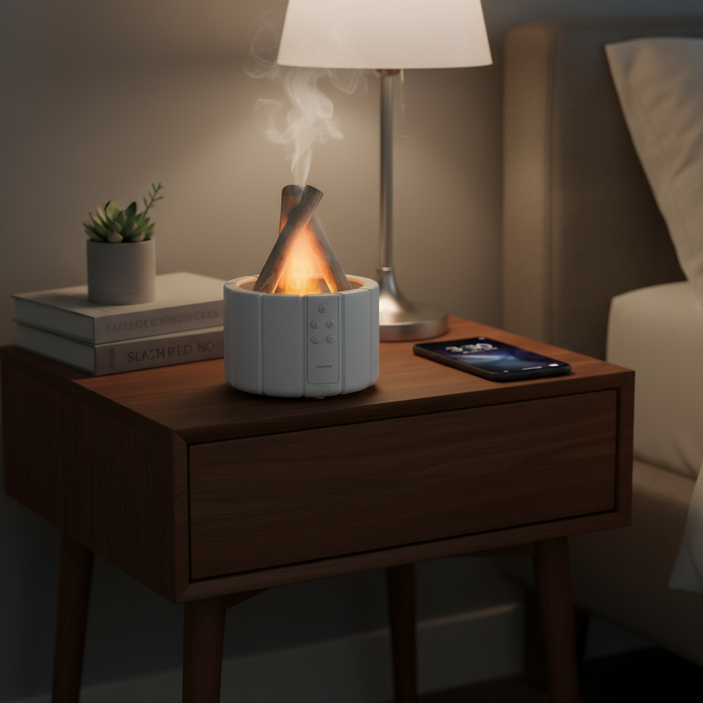 FlammaMist Aromatherapy Humidifier & LED Table Lamp