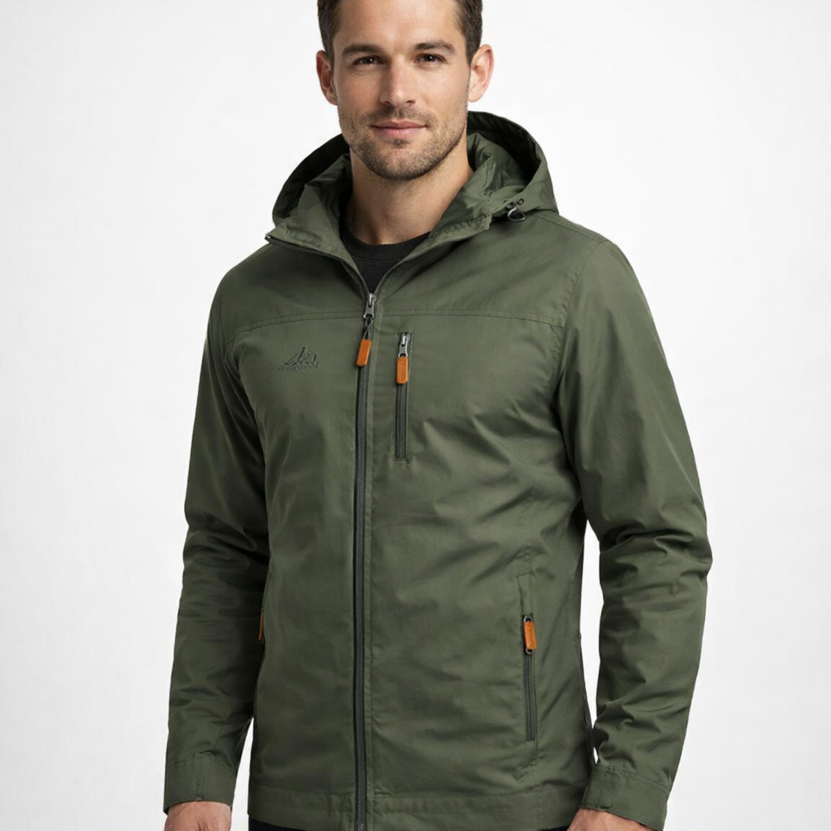 Men's Waterproof Windproof Hiking Jacket - Multiple Zip Pockets