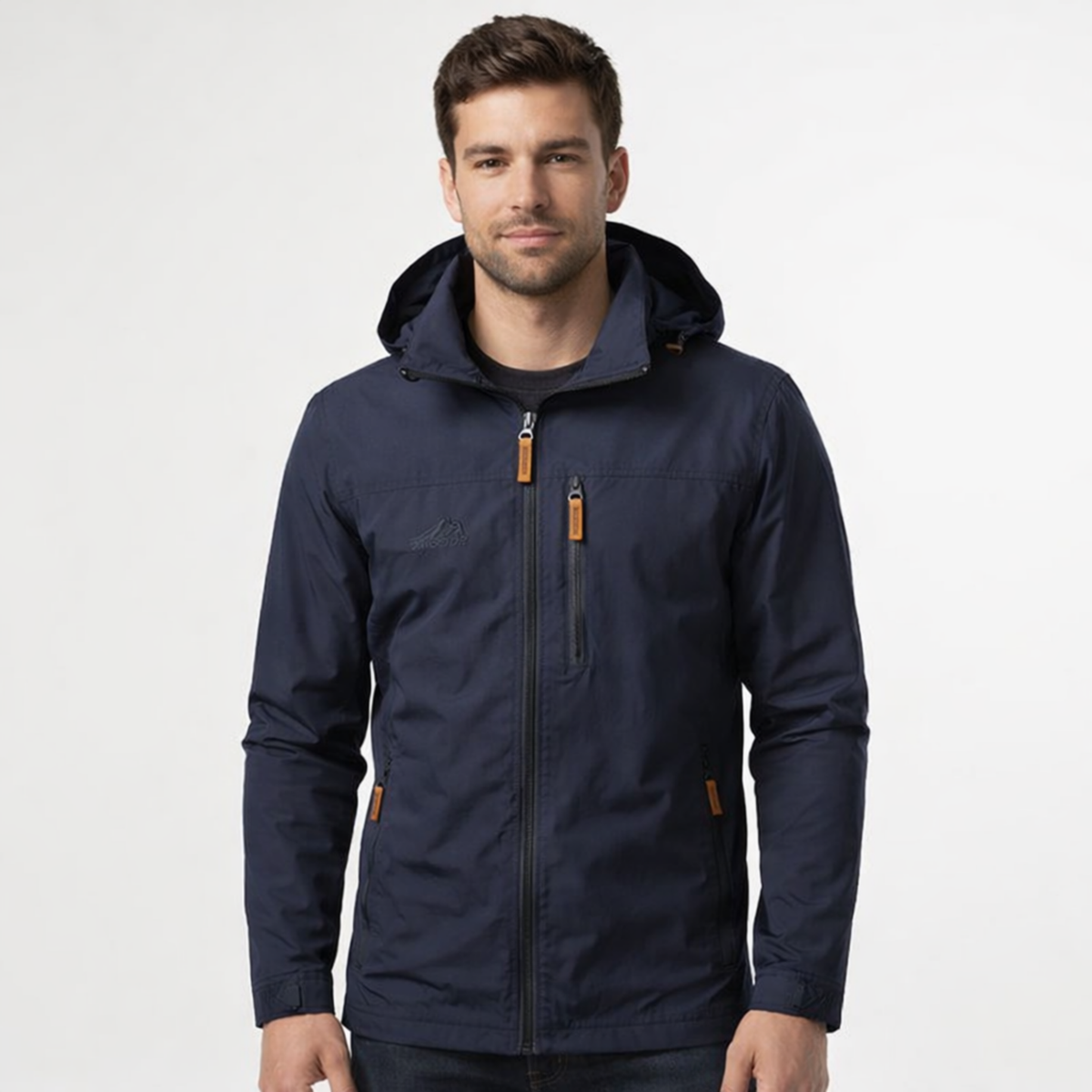 Men's Waterproof Windproof Hiking Jacket - Multiple Zip Pockets
