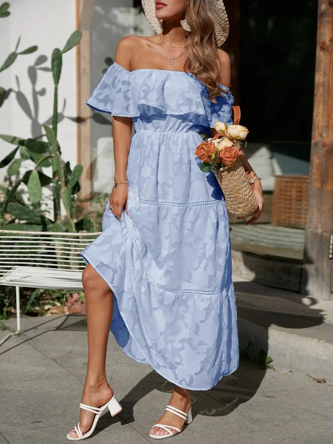 Women's Wedding Guest Off-Shoulder Maxi Dress – Wedding Guest