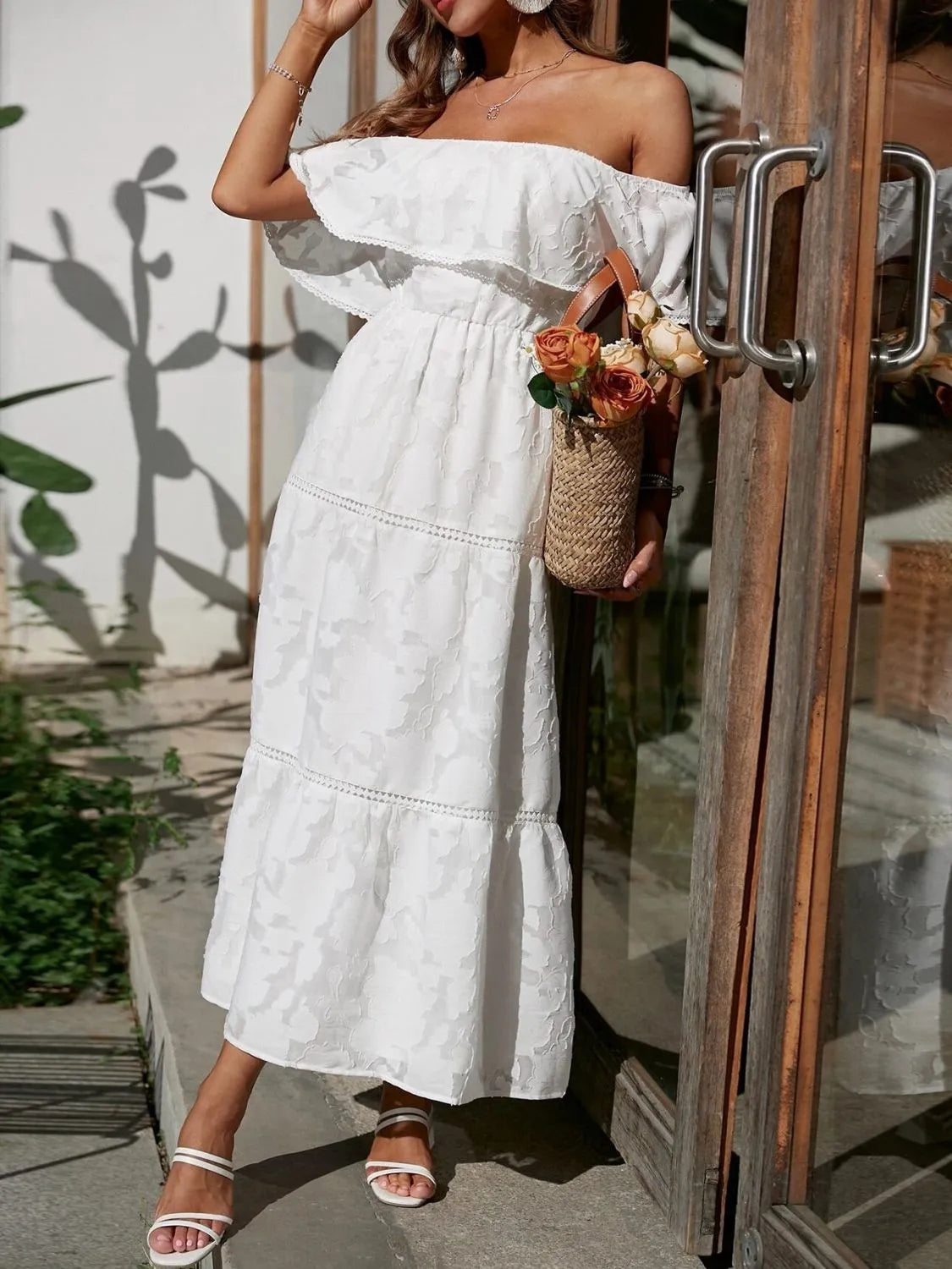 Women's Wedding Guest Off-Shoulder Maxi Dress – Wedding Guest