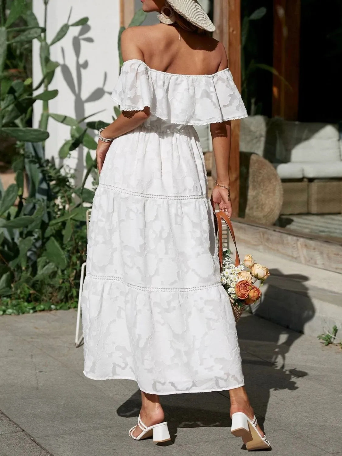 Women's Wedding Guest Off-Shoulder Maxi Dress – Wedding Guest