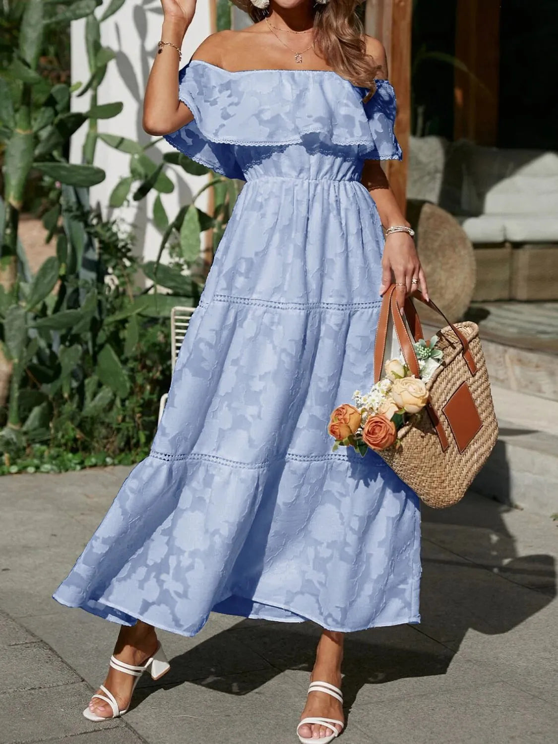 Women's Wedding Guest Off-Shoulder Maxi Dress – Wedding Guest