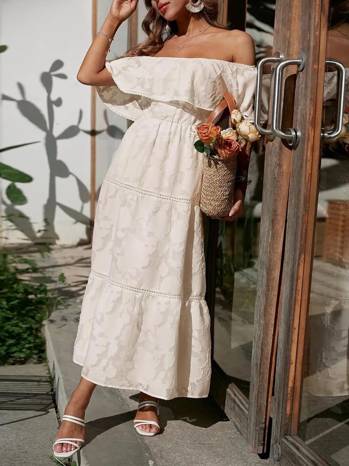 Women's Wedding Guest Off-Shoulder Maxi Dress – Wedding Guest